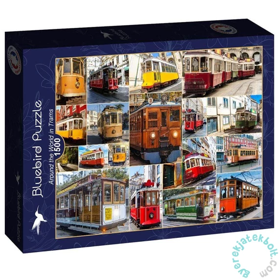 Bluebird 1500 db-os puzzle - Around the World in Trams (91056)