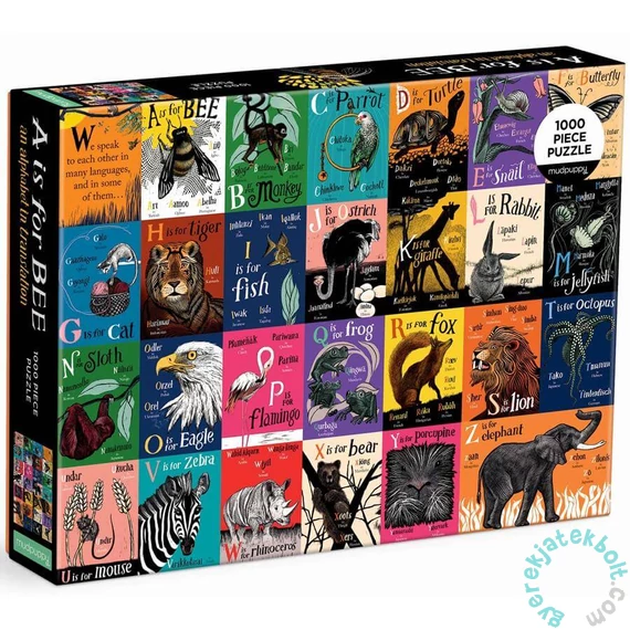 Galison 1000 db-os puzzle - Mudpuppy - A is for Bee - An Alphabet in Translation (76281)