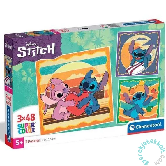 Clementoni 3 x 48 db-os puzzle - Stitch (25062)