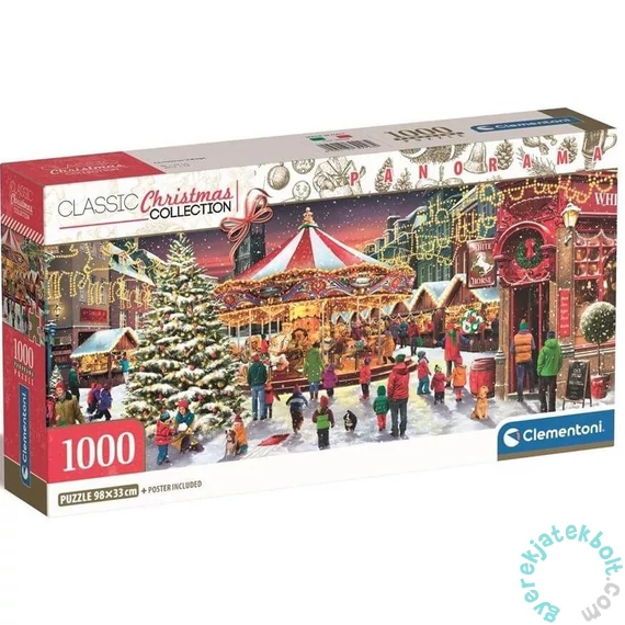 Clementoni 1000 db-os Panoráma puzzle - Karácsony a városban (39928)