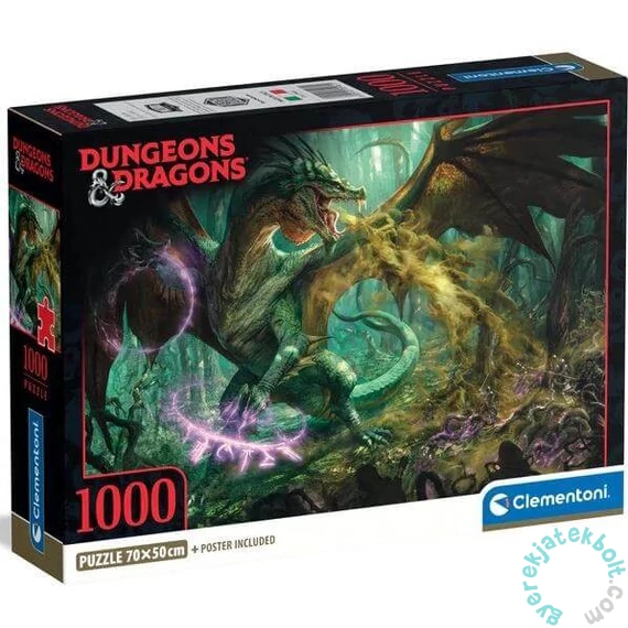 Clementoni 1000 db-os puzzle - Dungeons and Dragons - Zöld Sárkány (39961)