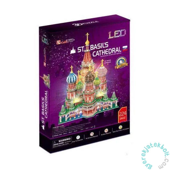 CubicFun 224 db-os 3D puzzle LED világítással - Szent Bazil Székesegyház (L519)
