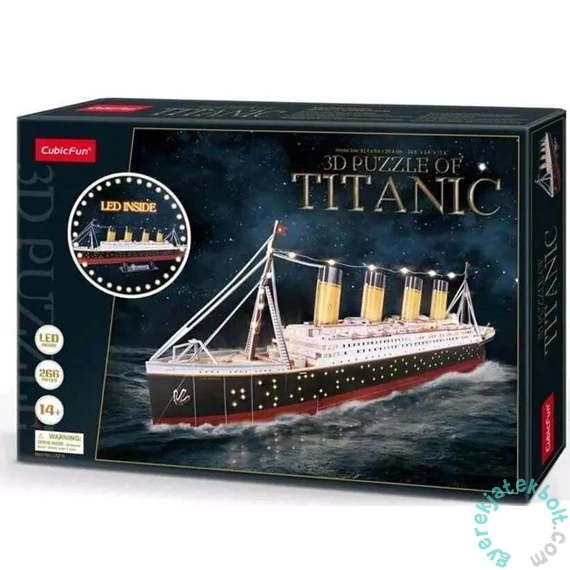 CubicFun 266 db-os 3D puzzle LED világítással - Titanic exkluzív (L521)
