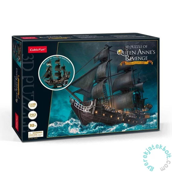 CubicFun 293 db-os 3D puzzle LED világítással - Queen Anne's Revenge (L522)