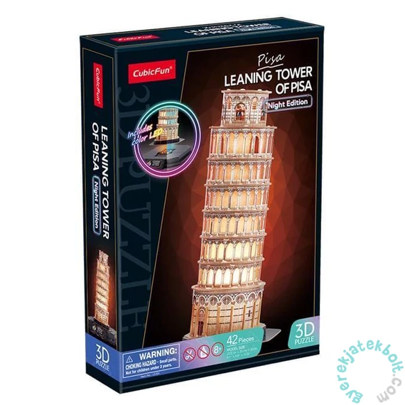 CubicFun 42 db-os 3D puzzle LED világítással - Tower of Pisa (L535)