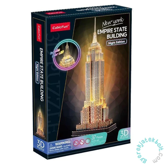 CubicFun 37 db-os 3D puzzle LED világítással - Empire State Building (L539)