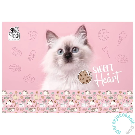 Cleo és Frank cicás asztali könyöklő - rózsaszín (POCF45)