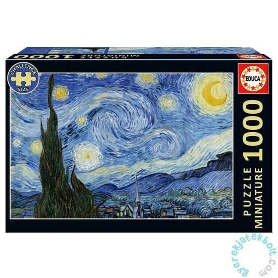 Educa 1000 db-os puzzle - Miniature puzzle - Csillagos éj, Van Gogh (20247)