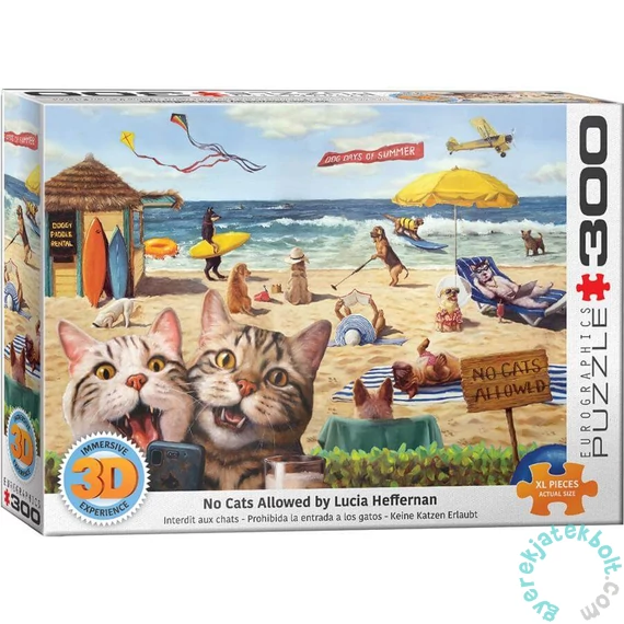 EuroGraphics 300 db-os 3D Lenticular puzzle - No Cats Allowed by Lucia Heffe (6331-5879)