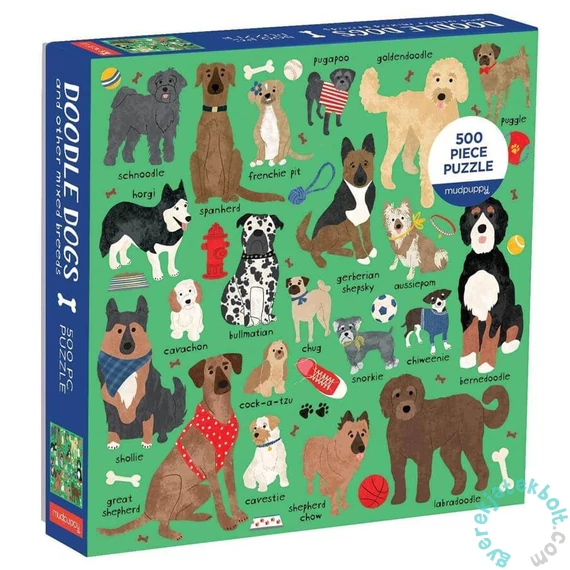 Galison 500 db-os puzzle - Mudpuppy - Doodle Dog And Other Mixed Breeds (57310)
