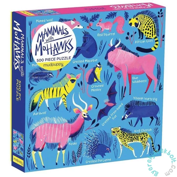 Galison 500 db-os puzzle - Mudpuppy - Mammals with Mohawks (60778)