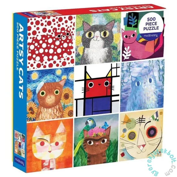 Galison 500 db-os puzzle - Mudpuppy - Artsy Cats (61072)