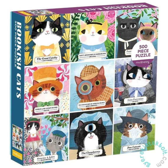 Galison 500 db-os puzzle - Bookish Cats (64905)