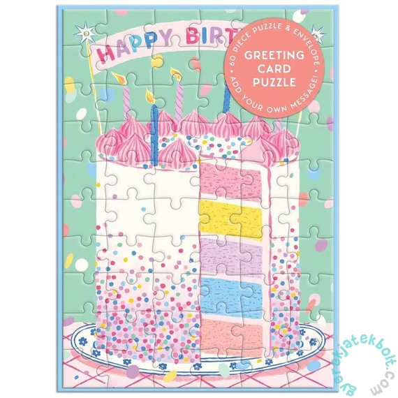 Galison 60 db-os Képeslap puzzle - Confetti Birthday Cake (78278)