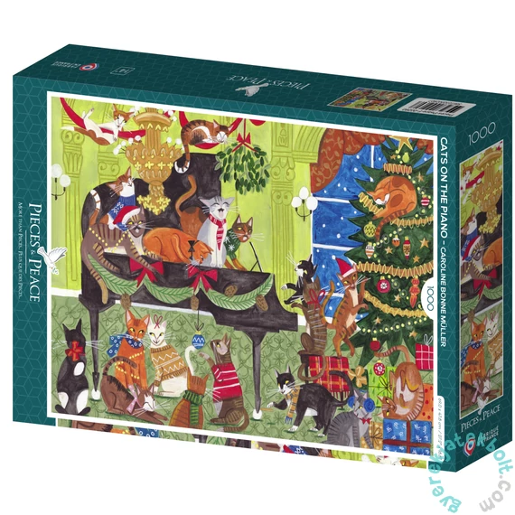 Pieces & Peace 1000 db-os puzzle - Cats on the Piano (0260)