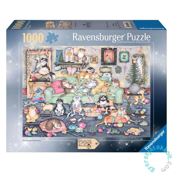 Ravensburger 1000 db-os puzzle - Crazy Cats - Karácsony (12001244)