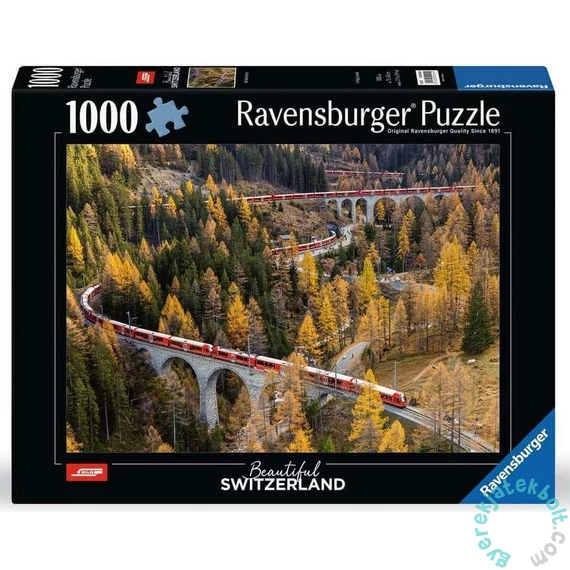 Ravensburger 1000 db-os puzzle - Csodálatos Svájc - RhB, a svájci vasút (12000004)