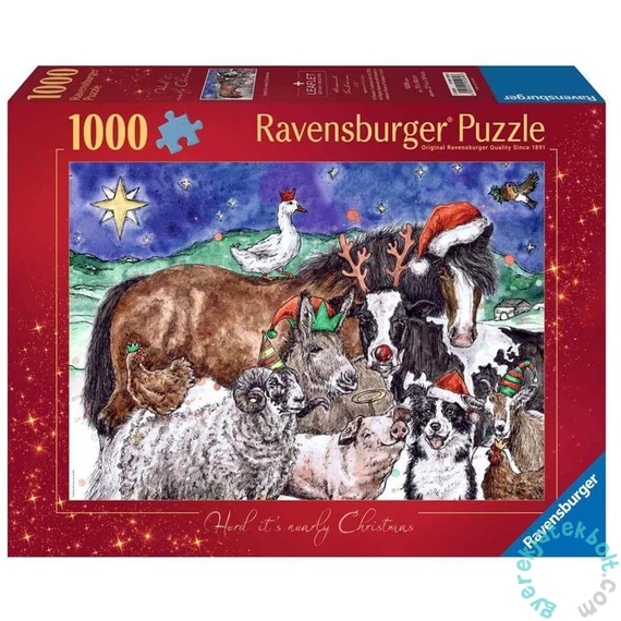 Ravensburger 1000 db-os puzzle - Karácsony a farmon (12001269)