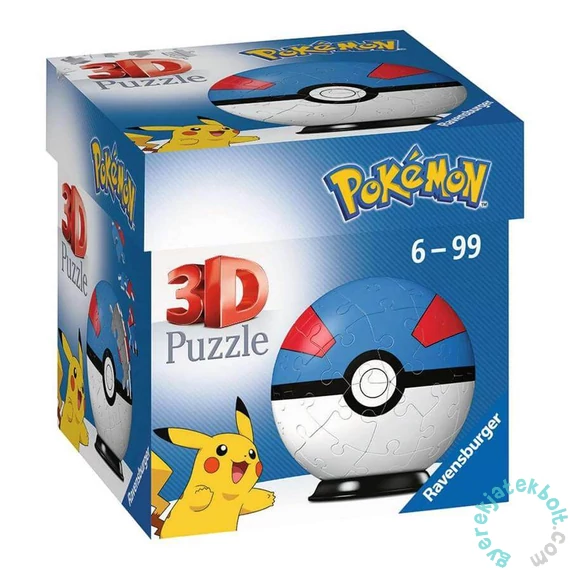 Ravensburger 55 db-os 3D puzzle - Pokémon Poké Balls - Great Ball (11265)