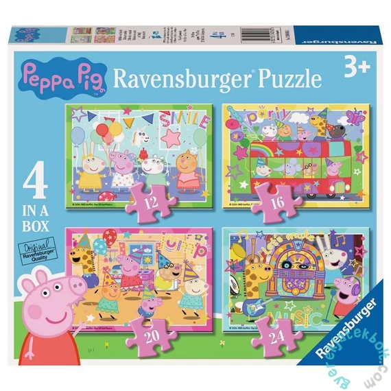 Ravensburger 4 az 1-ben puzzle (12,16,20,24 db-os) - Peppa malac (12004016)