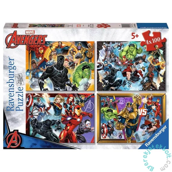Ravensburger 4 x 100 db-os puzzle - Avangers - Bosszúállók (12004033)