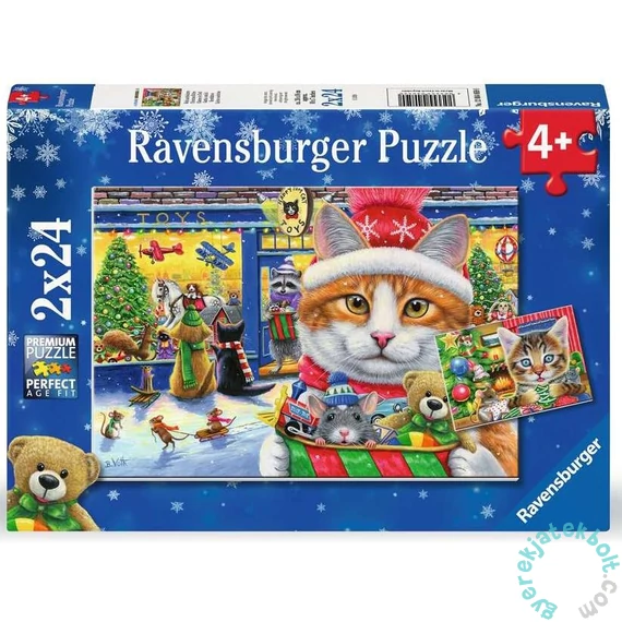 Ravensburger 2 x 24 db-os puzzle - Karácsonyi cicák (12004059)