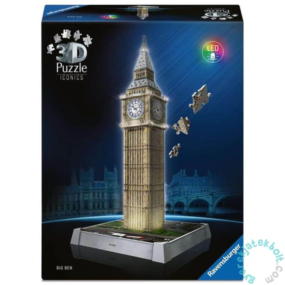 Ravensburger Iconics 235 db-os 3D puzzle - Night Edition - Big Ben (12008025)