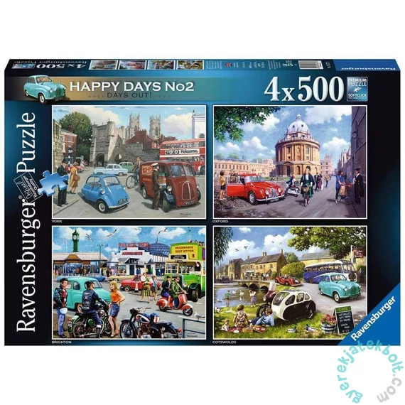 Ravensburger 4 x 500 db-os puzzle - Happy Days - Vidám szabadnapok (16577)