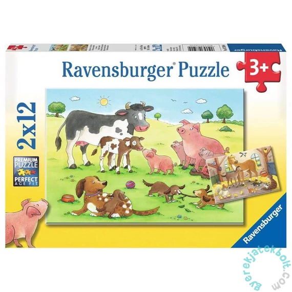 Ravensburger 2 x 12 db-os puzzle - Boldog állatcsaládok (07590)