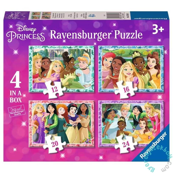 Ravensburger 4 az 1-ben puzzle (12,16,20,24 db-os)-os puzzle - Disney Princess (03156)