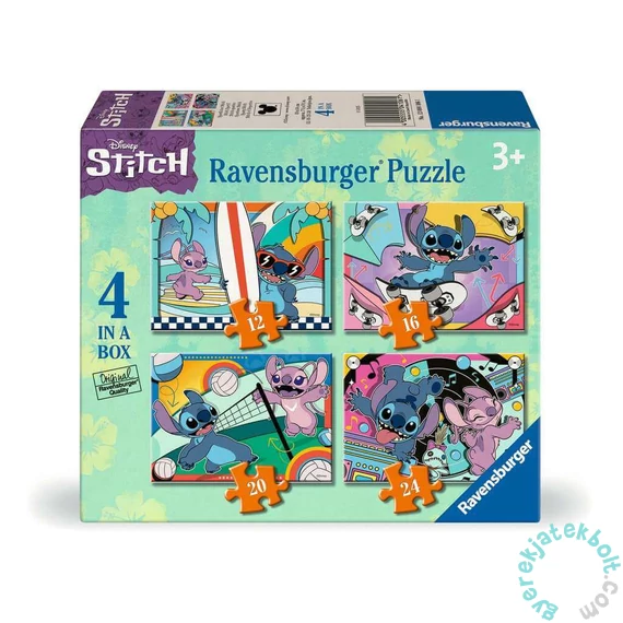 Ravensburger 4 az 1-ben puzzle (12,16,20,24 db-os) - Disney - Stitch (12004106)