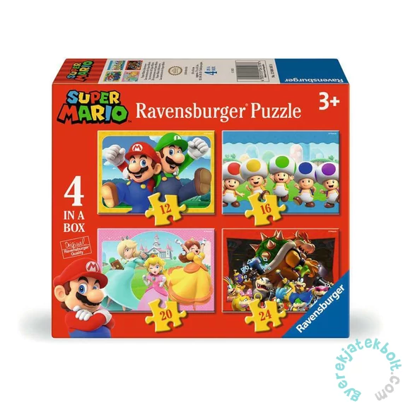 Ravensburger 4 az 1-ben puzzle (12,16,20,24 db-os) - Super Mario (12004107)