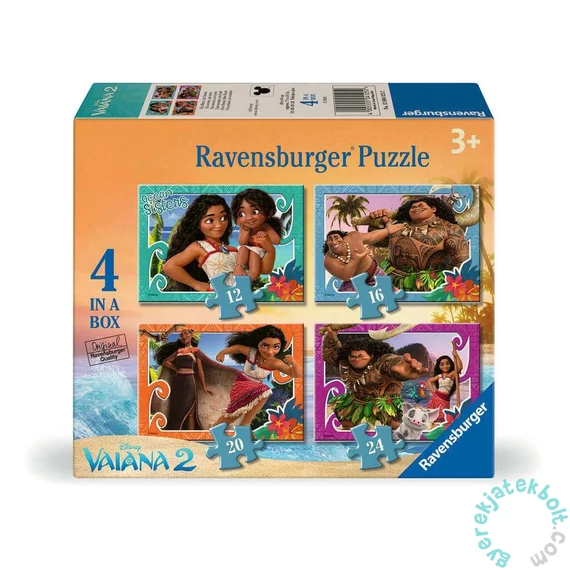 Ravensburger 4 az 1-ben puzzle (12,16,20,24 db-os) - Vaiana 2 (12004125)