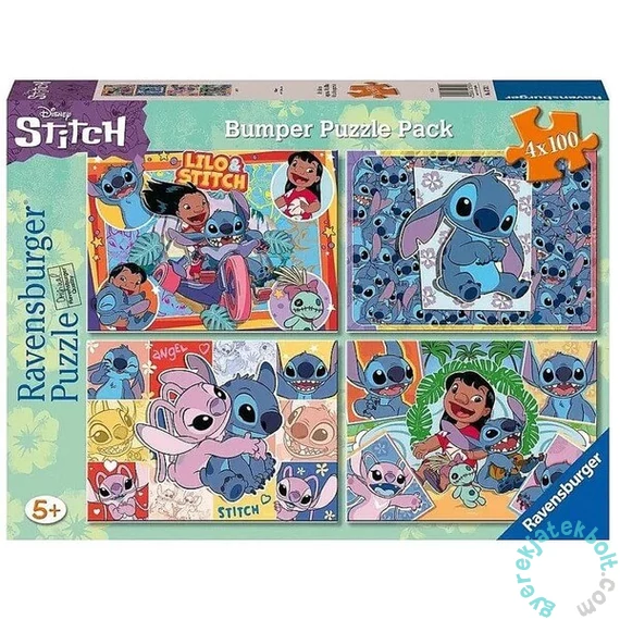 Ravensburger 4 x 100 db-os puzzle - Disney - Stitch (05731)