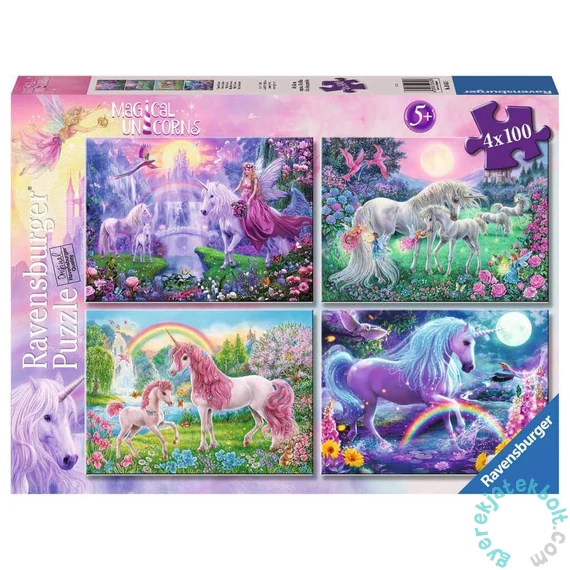 Ravensburger 4 x 100 db-os puzzle - Varázslatos unikornisok (05654)