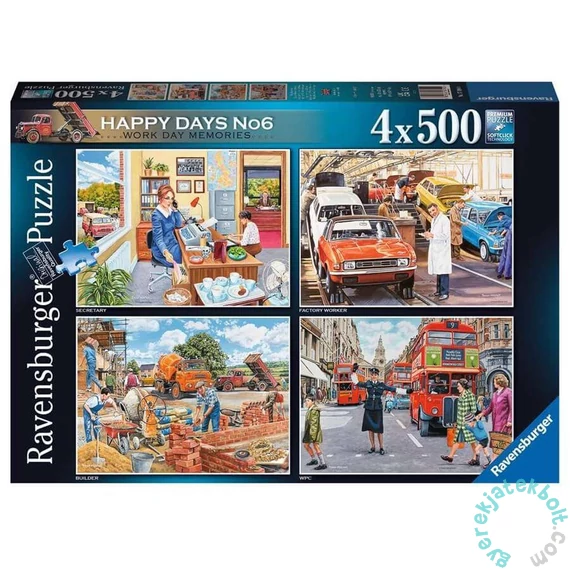 Ravensburger 4 x 500 db-os puzzle - Happy Days - Boldog munkanapok (17490)