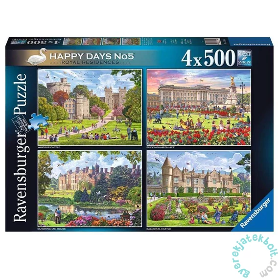 Ravensburger 4 x 500 db-os puzzle - Happy Days - Királyi rezidenciák (17140)