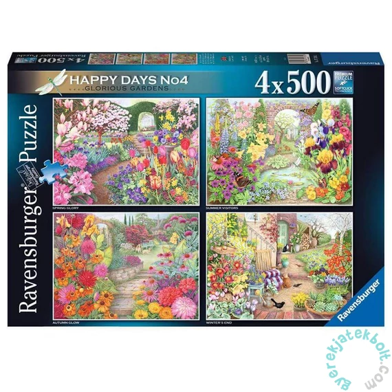 Ravensburger 4 x 500 db-os puzzle - Happy Days - Mesés kertek (17139)