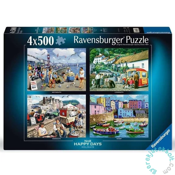 Ravensburger 4 x 500 db-os puzzle - Happy Days - Nyaralás brit módra (12001527)