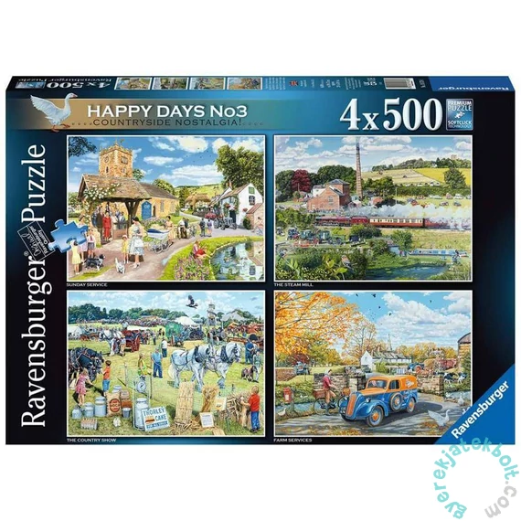 Ravensburger 4 x 500 db-os puzzle - Happy Days - Vidéki nosztalgia (16578)