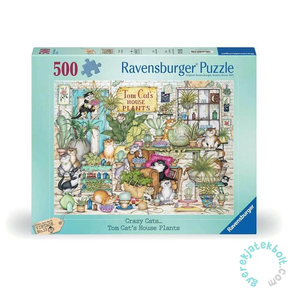 Ravensburger 500 db-os puzzle - Crazy Cats - Szobanövények (12000695)