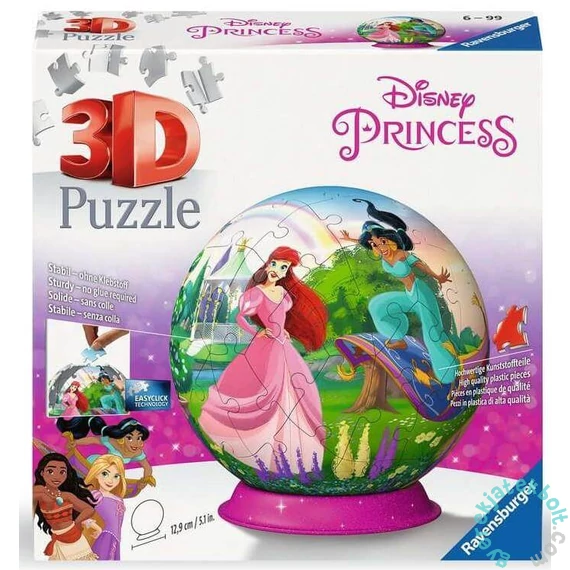 Ravensburger 72 db-os 3D gömb puzzle - Disney hercegnők (11579)