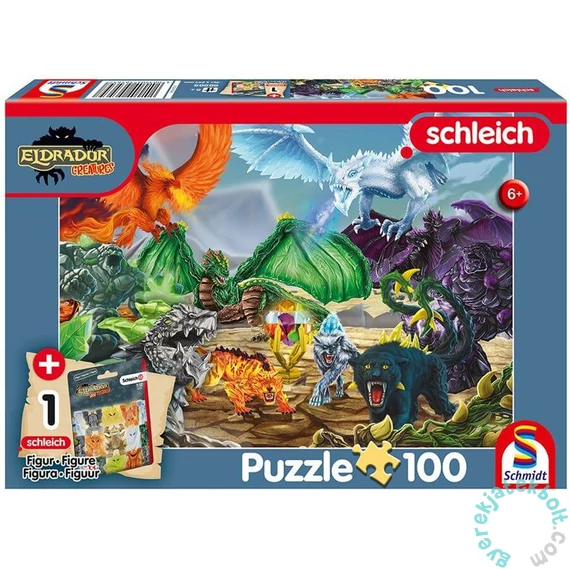 Schmidt 100 db-os Schleich puzzle figurával - Eldrador Creatures (56565)
