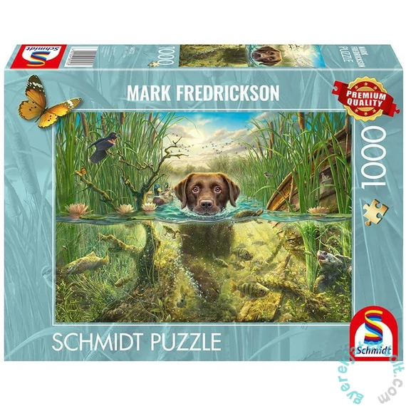 Schmidt 1000 db-os puzzle - Dog's Life - Brown Labrador in the Cool Water (58572)