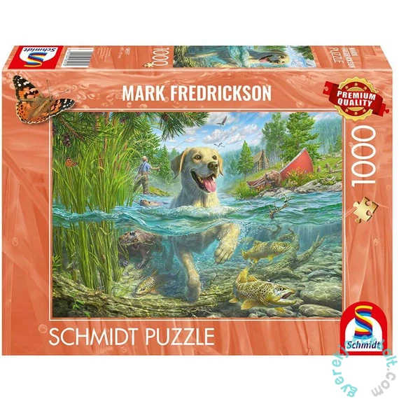 Schmidt 1000 db-os puzzle - Dog's Life - Yellow Labrador Hunting for Fish (58557)