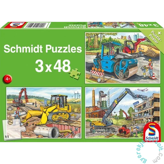 Schmidt 3 x 48 db-os puzzle - My Favorite Construction Vehicles (56520)
