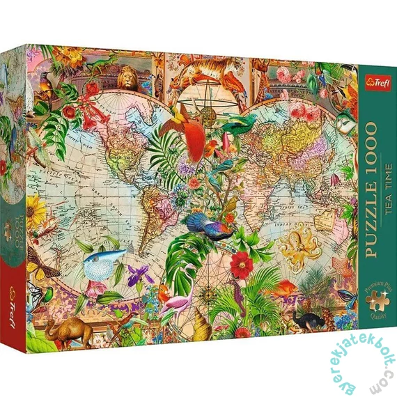 Trefl 1000 db-os Premium Plus puzzle - Tea Time - Antik világtérkép (12077)