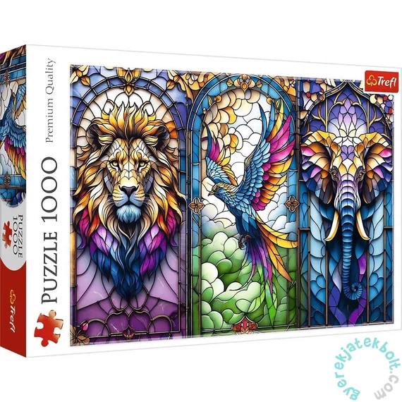 Trefl 1000 db-os puzzle - Ólomüveg - Állatok (10957)