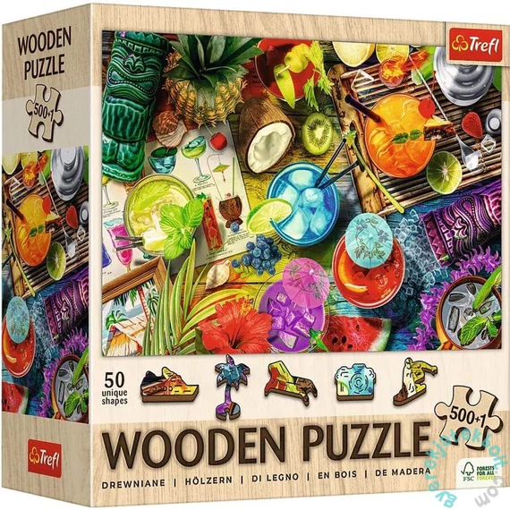 Trefl 501 db-os Wooden puzzle - Színes koktélok (20215)