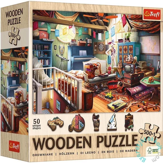 Trefl 501 db-os Wooden puzzle - Kincsek a padláson (20220)